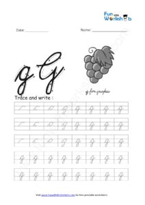 Cursive Handwriting small Alphabet q Practice