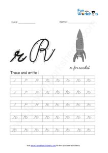 Cursive Handwriting small Alphabet r Practice