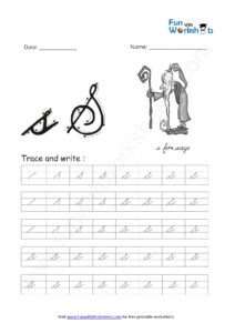 Cursive Handwriting small Alphabet s Practice