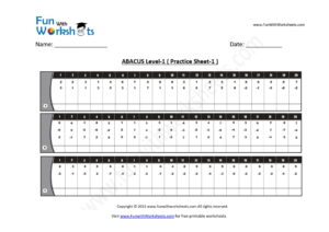 Abacus Level 1 Practice Worksheet 1