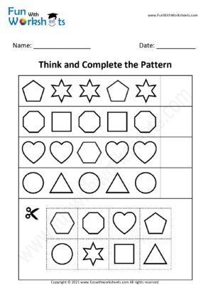 Complete the Pattern - free printable worksheets