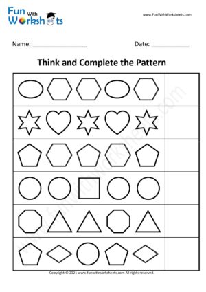 Think and Complete the Pattern Activity Worksheet 16 - Free printable ...