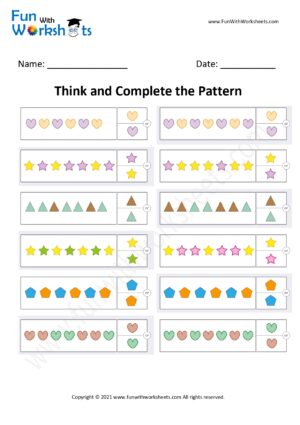 Think And Complete The Pattern Activity Worksheet 4 - Free Printable 